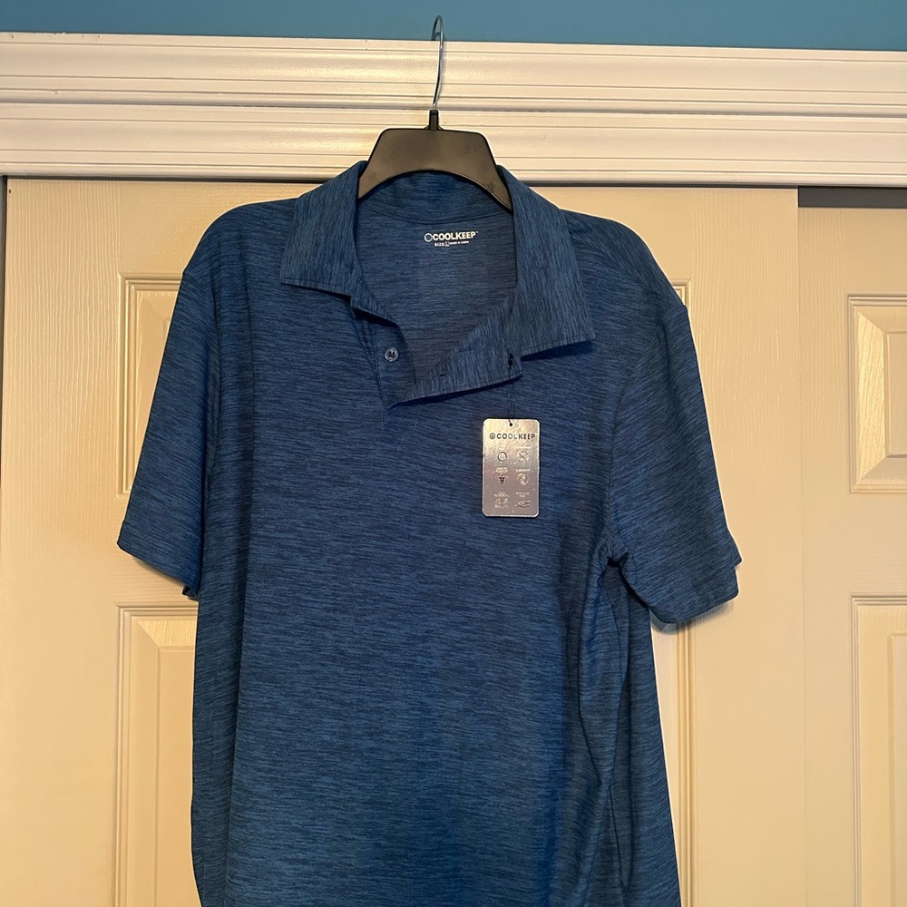 CoolKeep Men's Blue Polo Shirt
